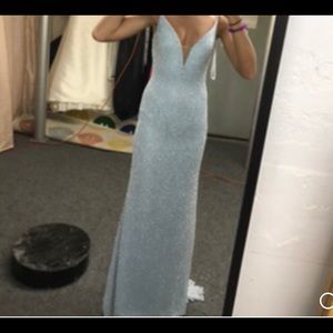 Sheri Hill Blue Seuqin Prom Dress